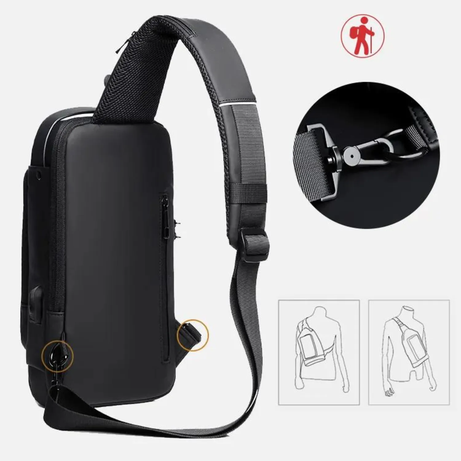 Anti-theft USB Charging Crossbody Bag