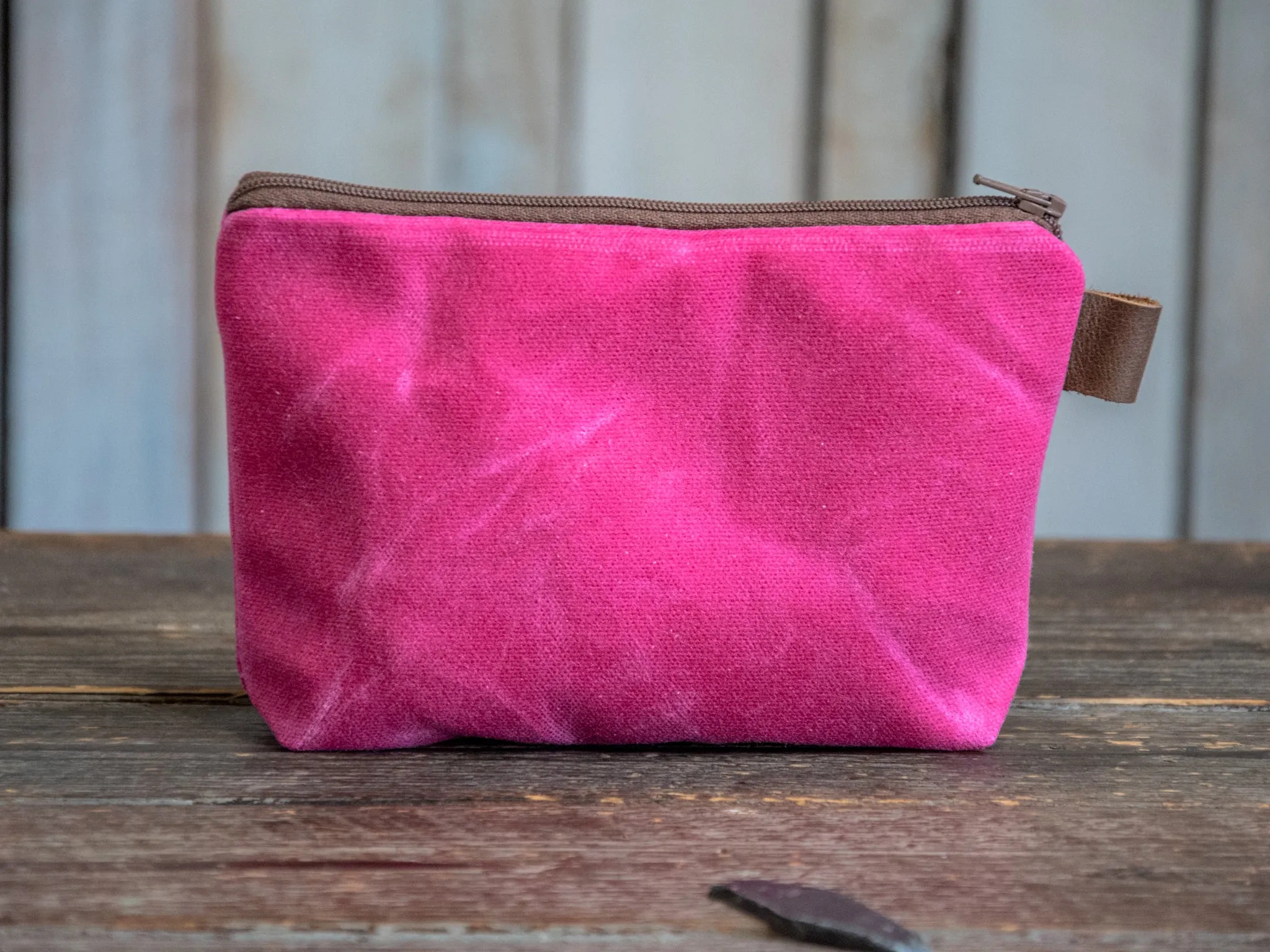 Applique Pouch | Handmade Waxed Canvas Zipper Pouch | DOLLY | Icon Collection