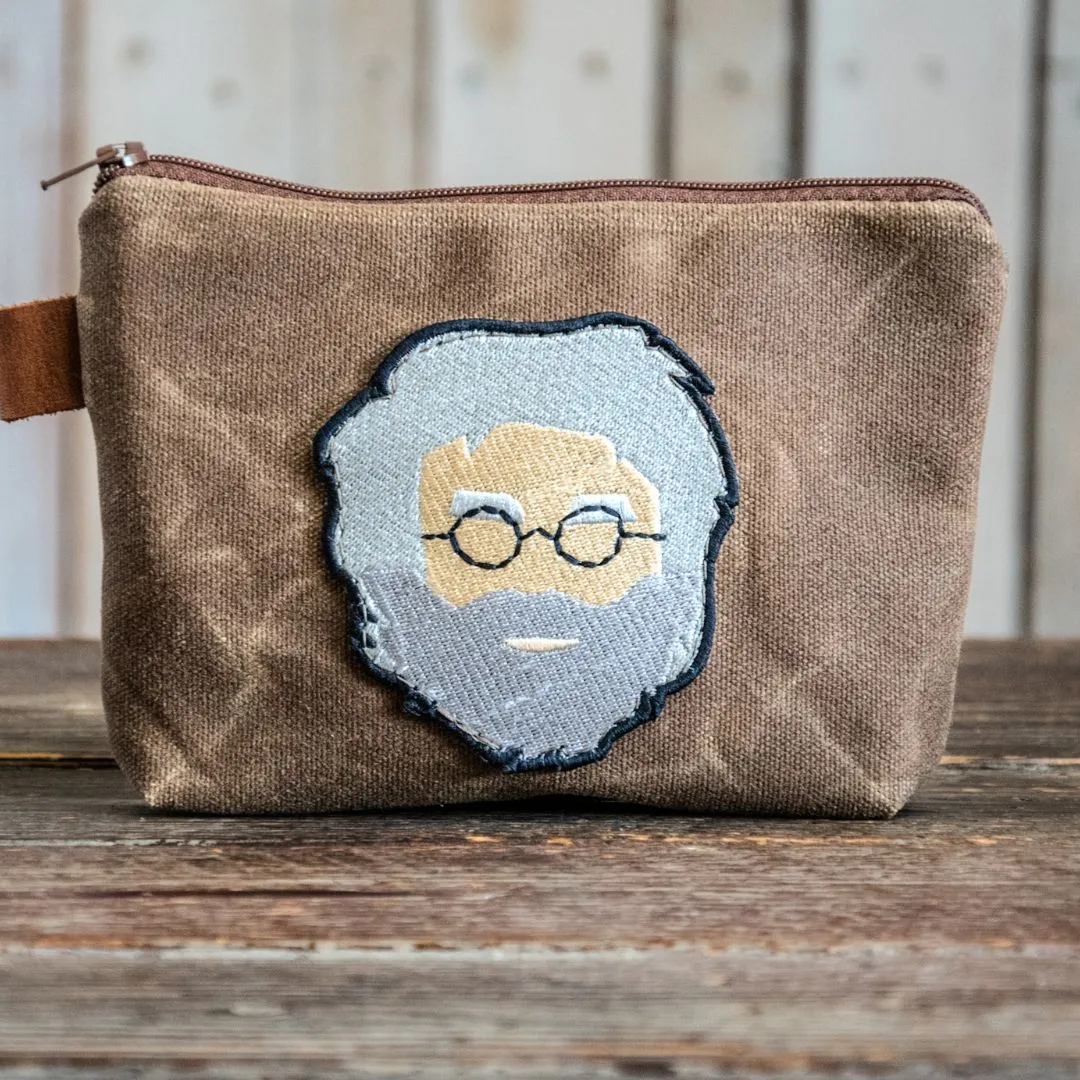 Applique pouch | Handmade Waxed Canvas Zipper Pouch | JERRY | Icon Collection