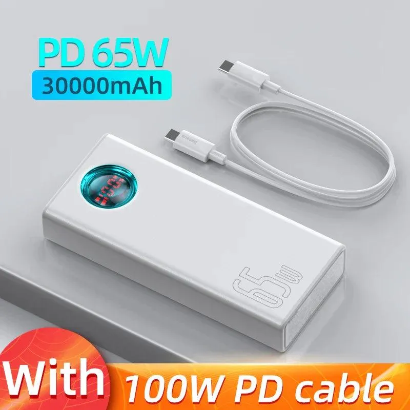 Baseus 30000mAh 65W High-Speed Power Bank with PD Fast Charging for All Devices