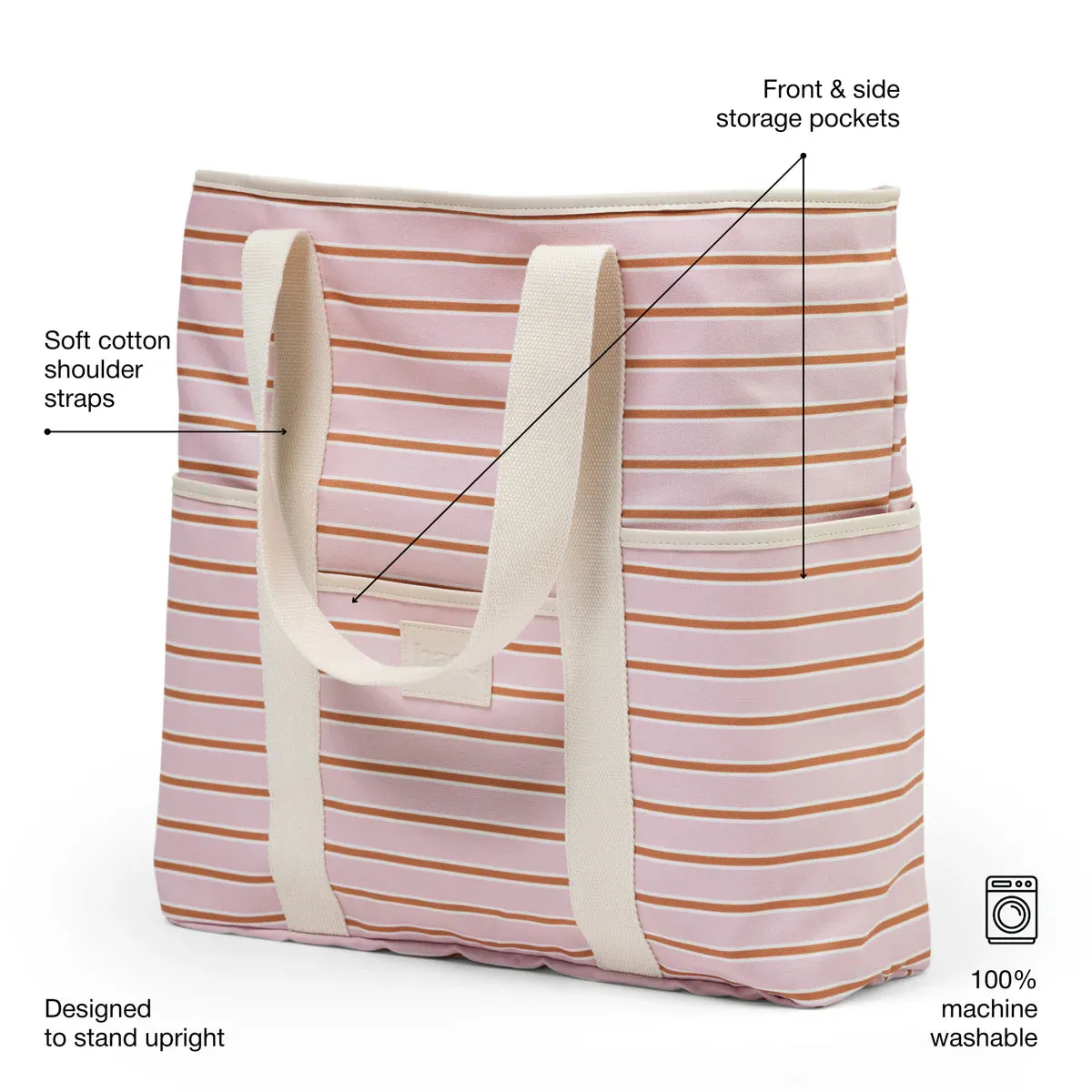 BEACH BASE | Soft Pink   Rust Stripe