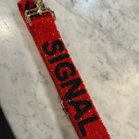 Beaded Adjustable Bag Strap Signal Red