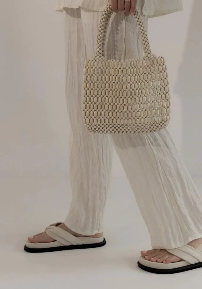 Beaded Bag - Bone