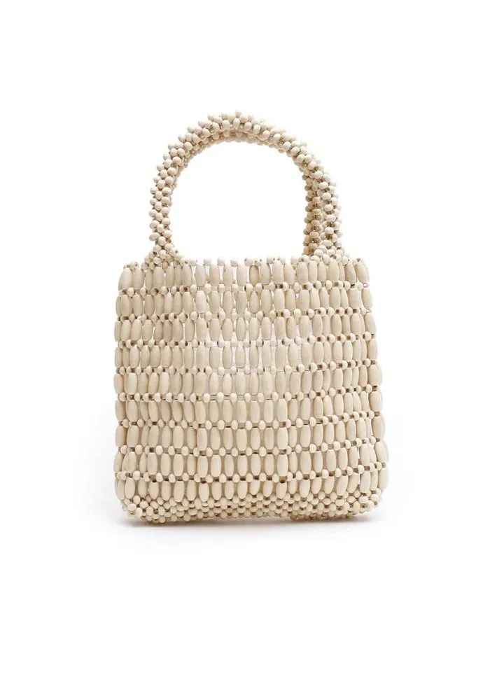 Beaded Bag - Bone