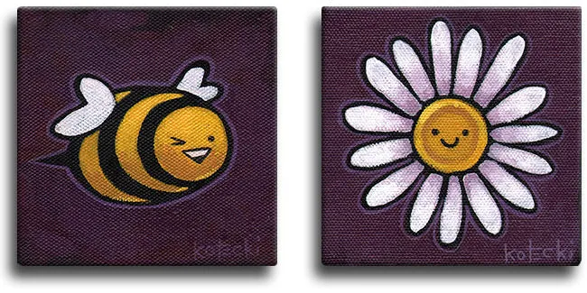 Bee & Flower Original Art