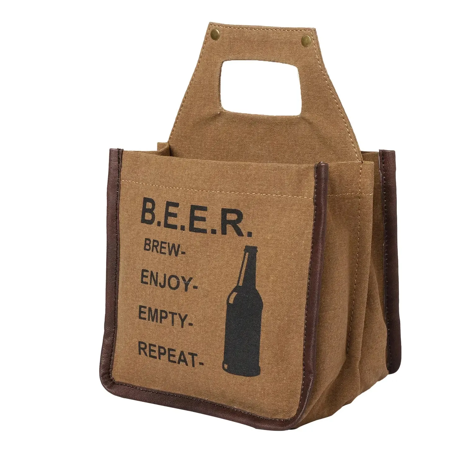 B.E.E.R 6 Pack Canvas Tote