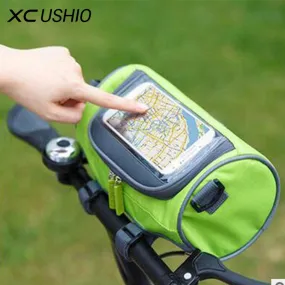 Bicycle Handlebar Cylinder Bag / Phone Holder For 4.2 inch /5 inch /5.7 inch Cellphone