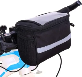 Bike Handlebar Front Storage Multifunction Pouch Bag With Mesh Pockets