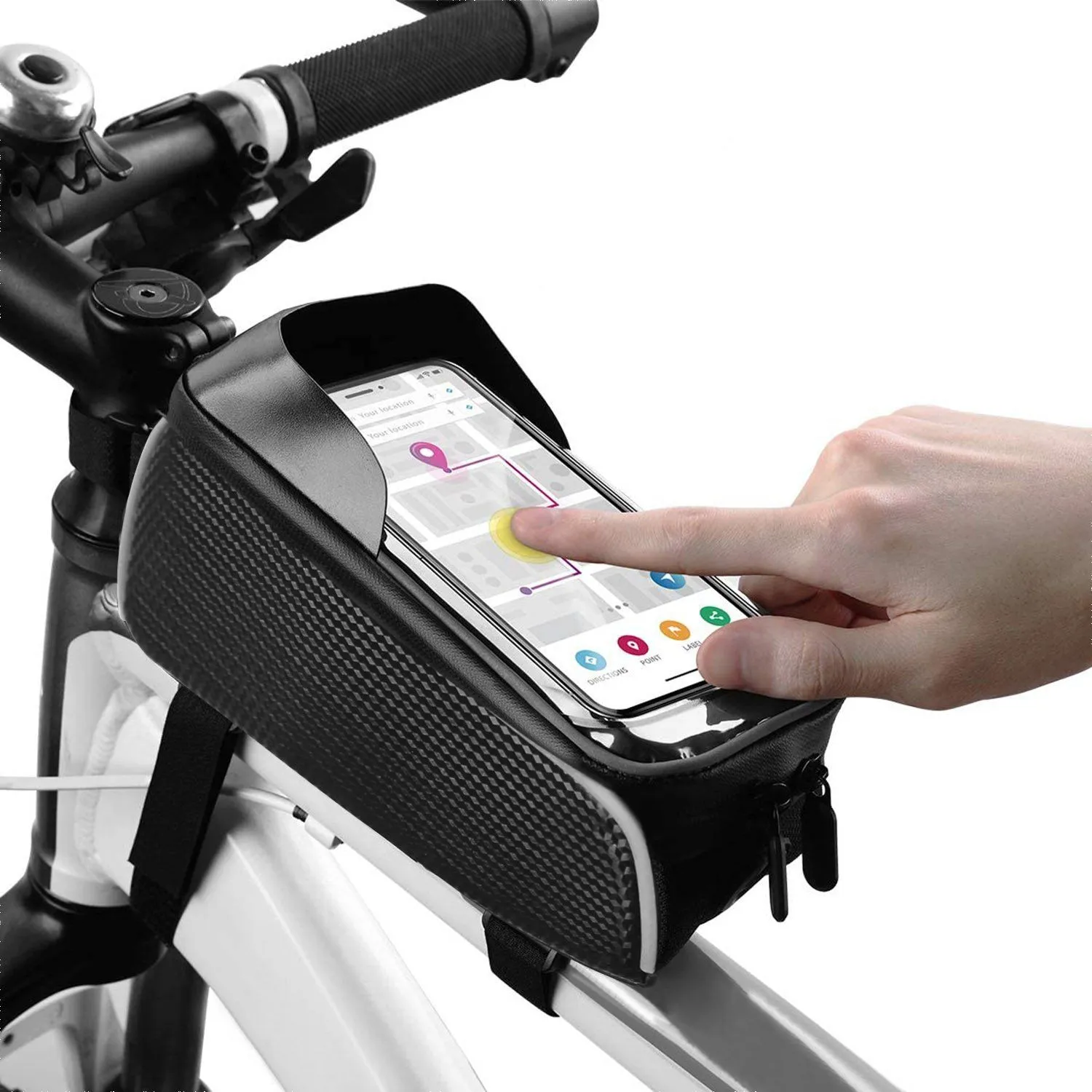 Bike Phone Front Frame Bag with Touch Screen Sun-Visor