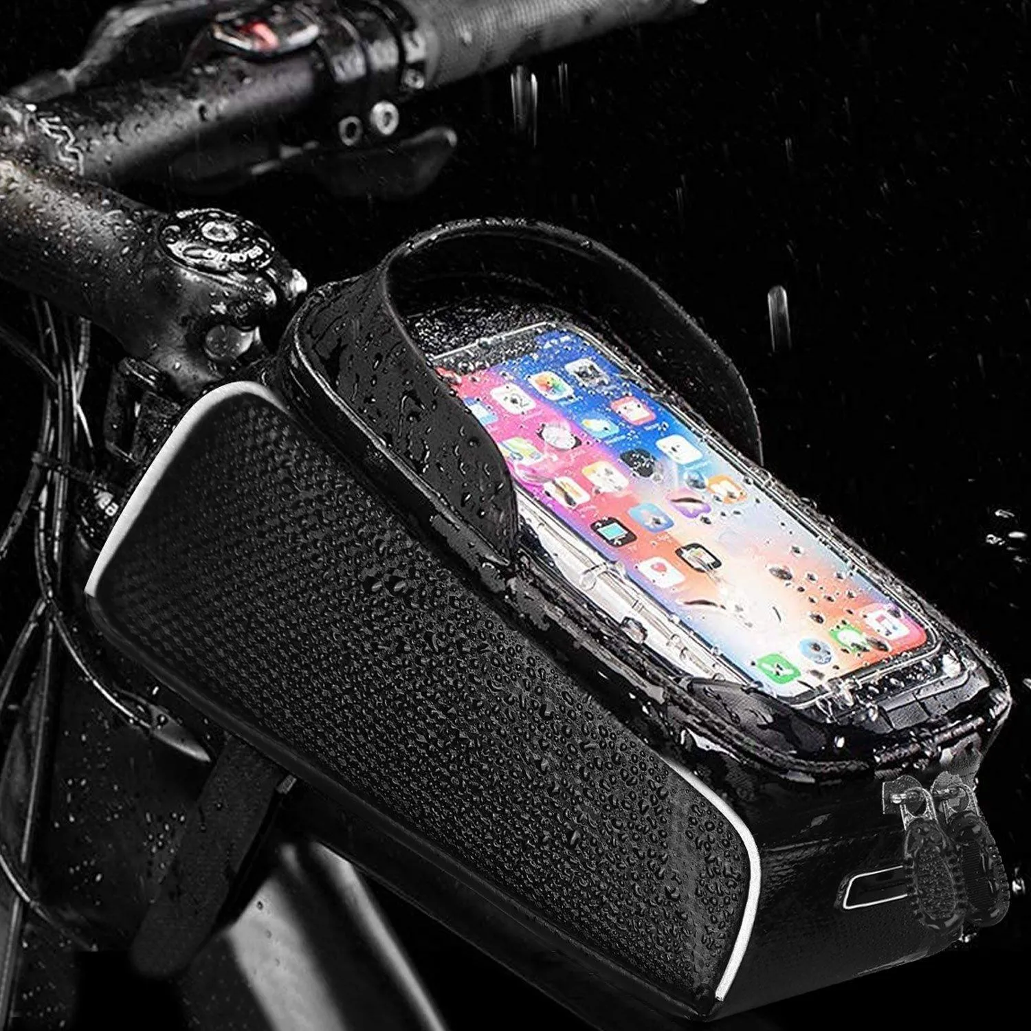 Bike Phone Front Frame Bag with Touch Screen Sun-Visor