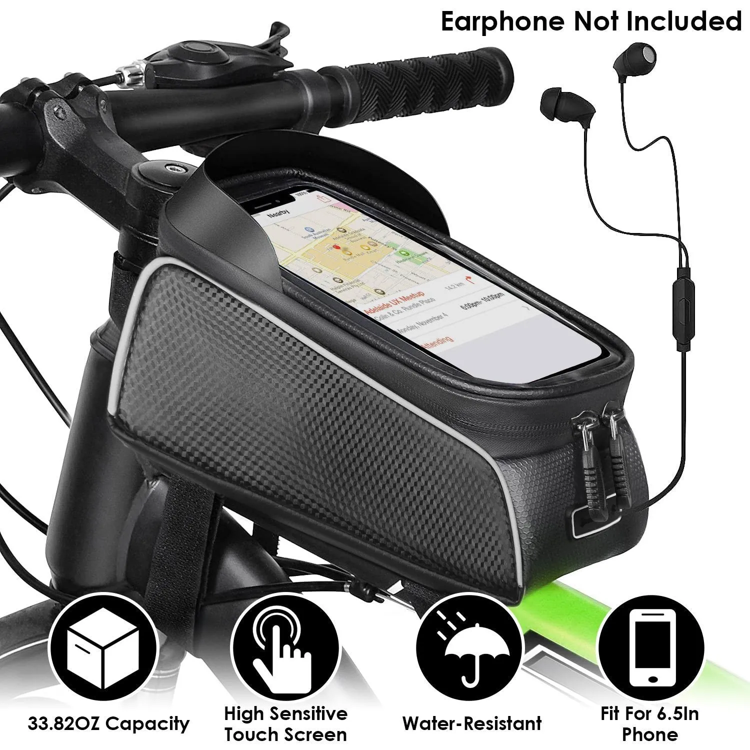 Bike Phone Front Frame Bag with Touch Screen Sun-Visor