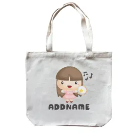 Birthday Music Band Girl Playing Tambourine Addname Canvas Bag