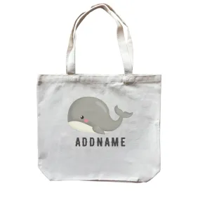 Birthday Sailor Baby Whale Addname Canvas Bag