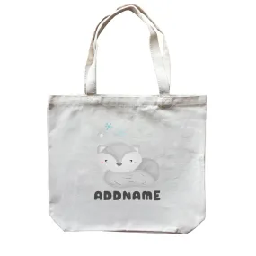 Birthday Winter Animals Lazy Snow Fox Addname Canvas Bag