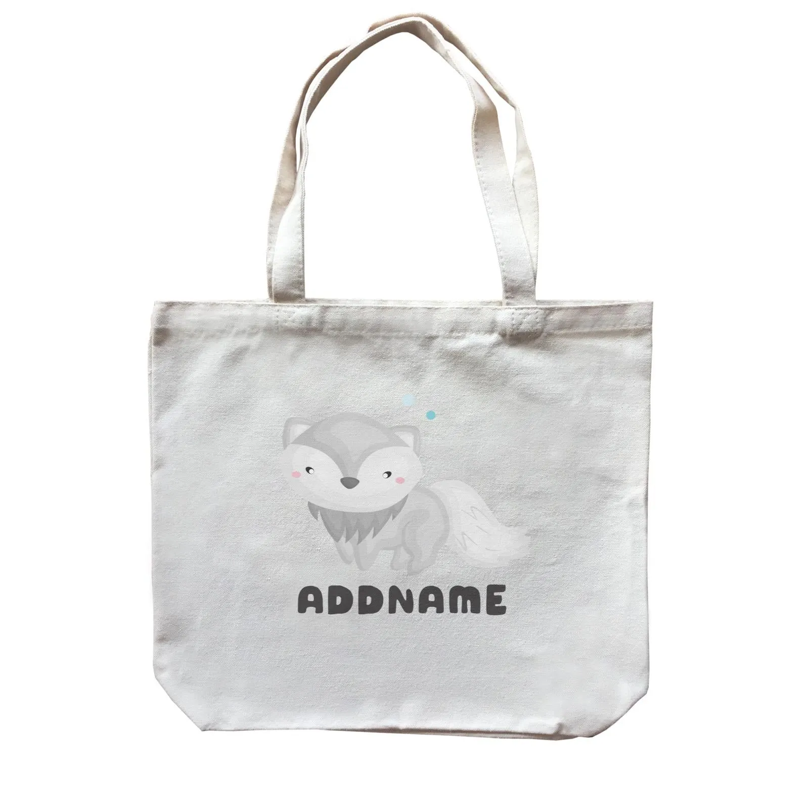 Birthday Winter Animals Snow Fox Addname Canvas Bag