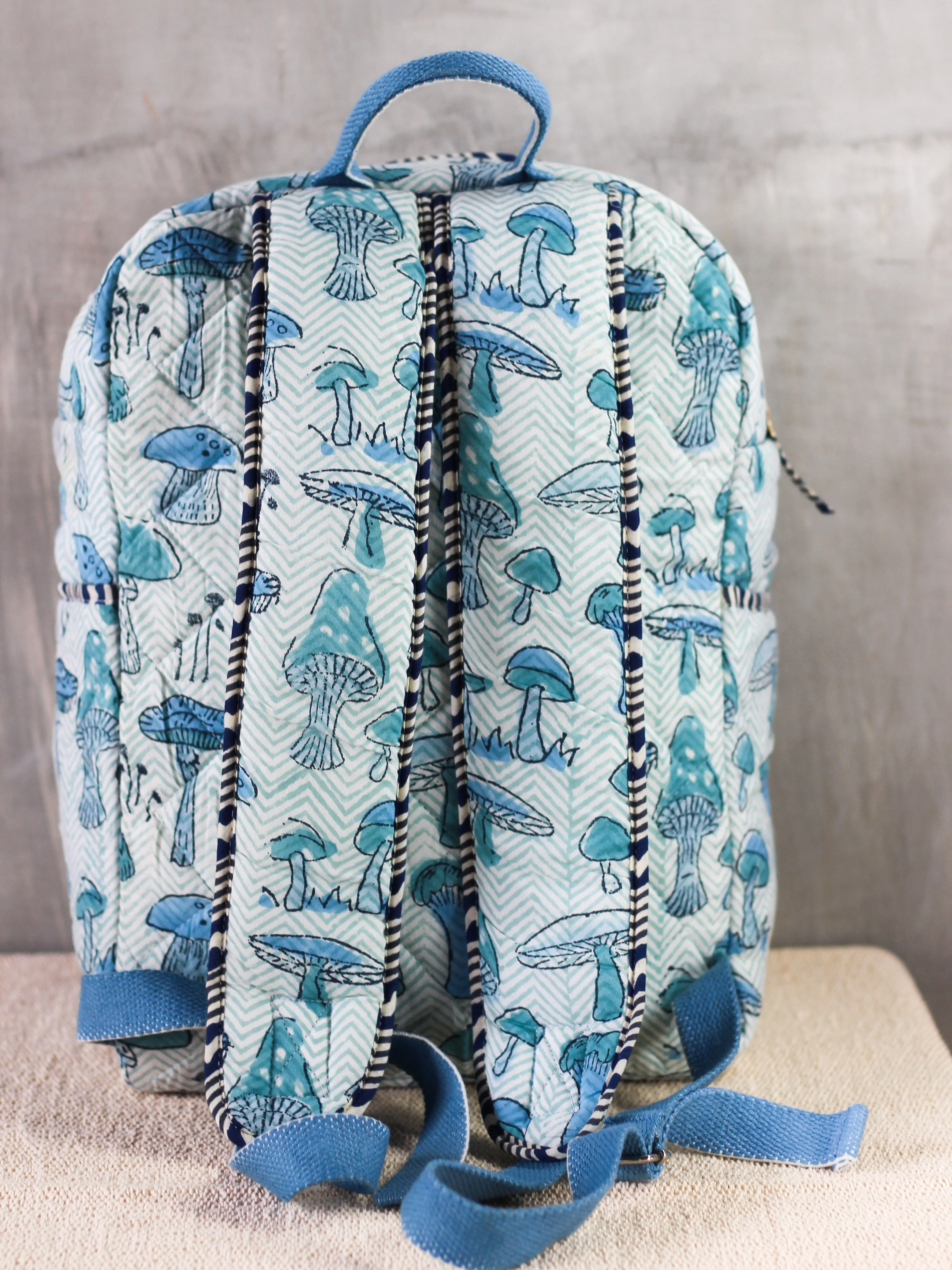 Blue Mushroom Nappy Bag