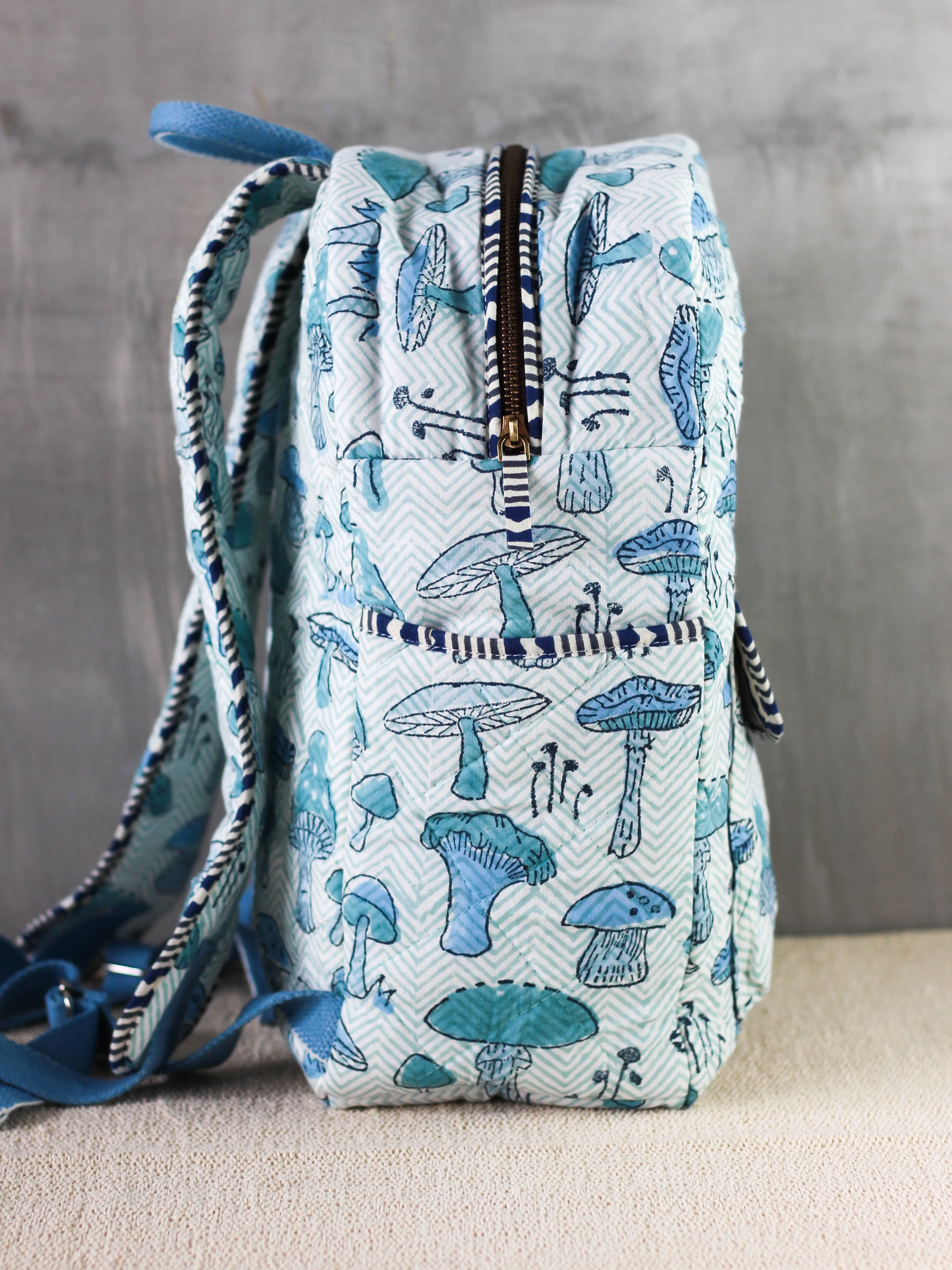 Blue Mushroom Nappy Bag