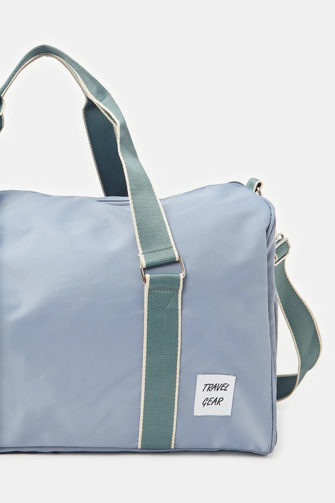 Blue Plain Duffle Bag