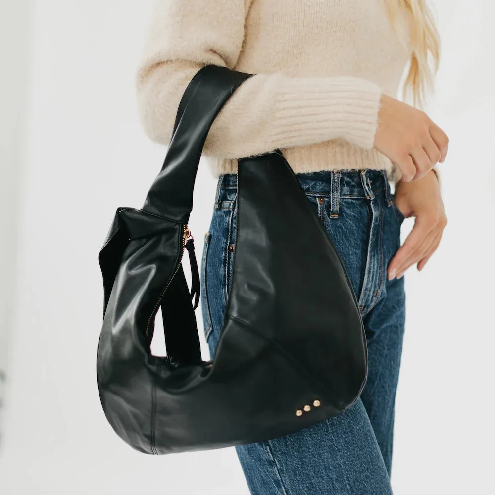 Bobbie Bow Hobo Shoulder Bag - Black