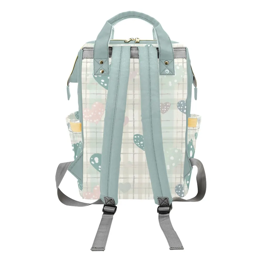 Boho Hand-Drawn Hearts Diaper Bag Backpack