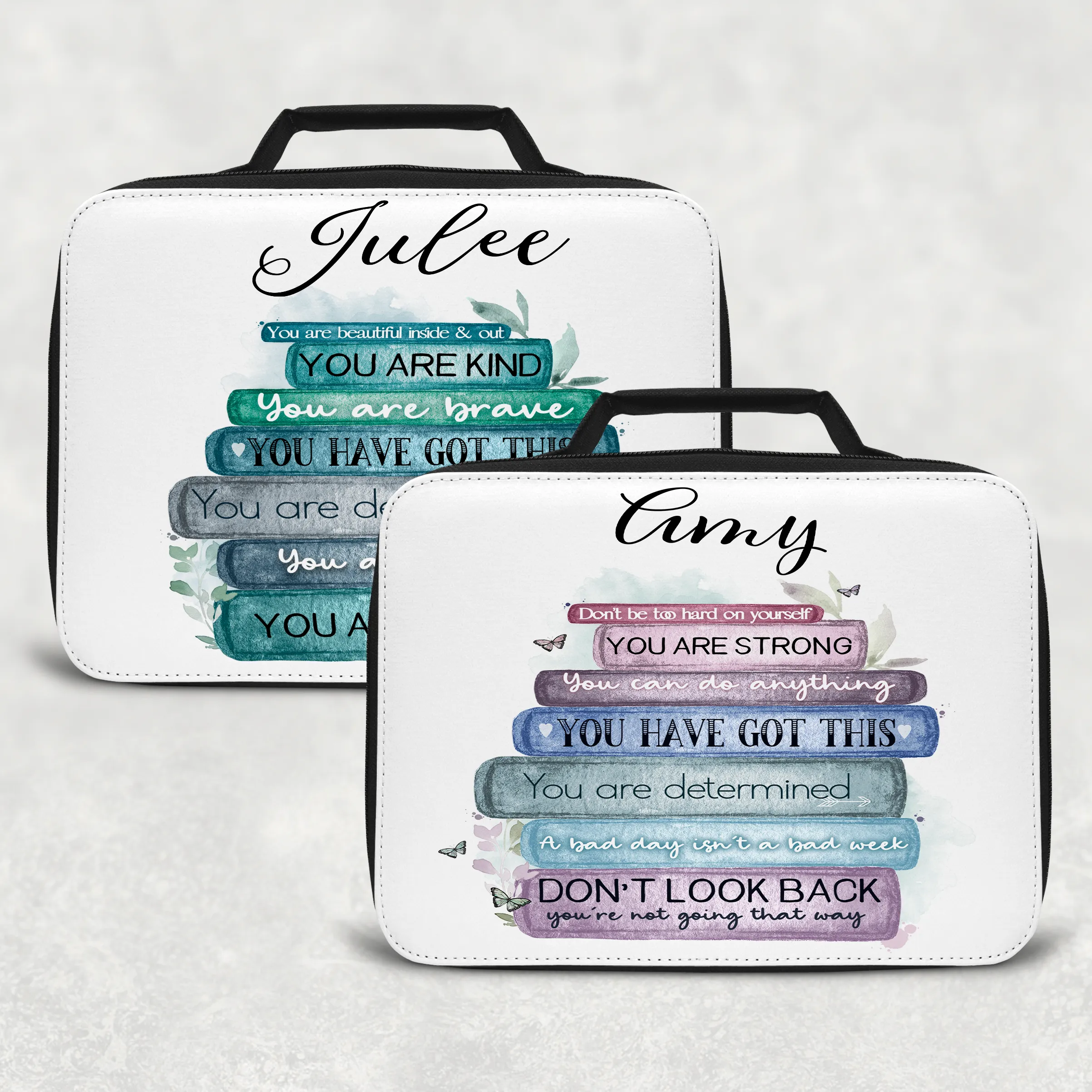 Book Stack Positive Affirmations Insulated Lunch Bag