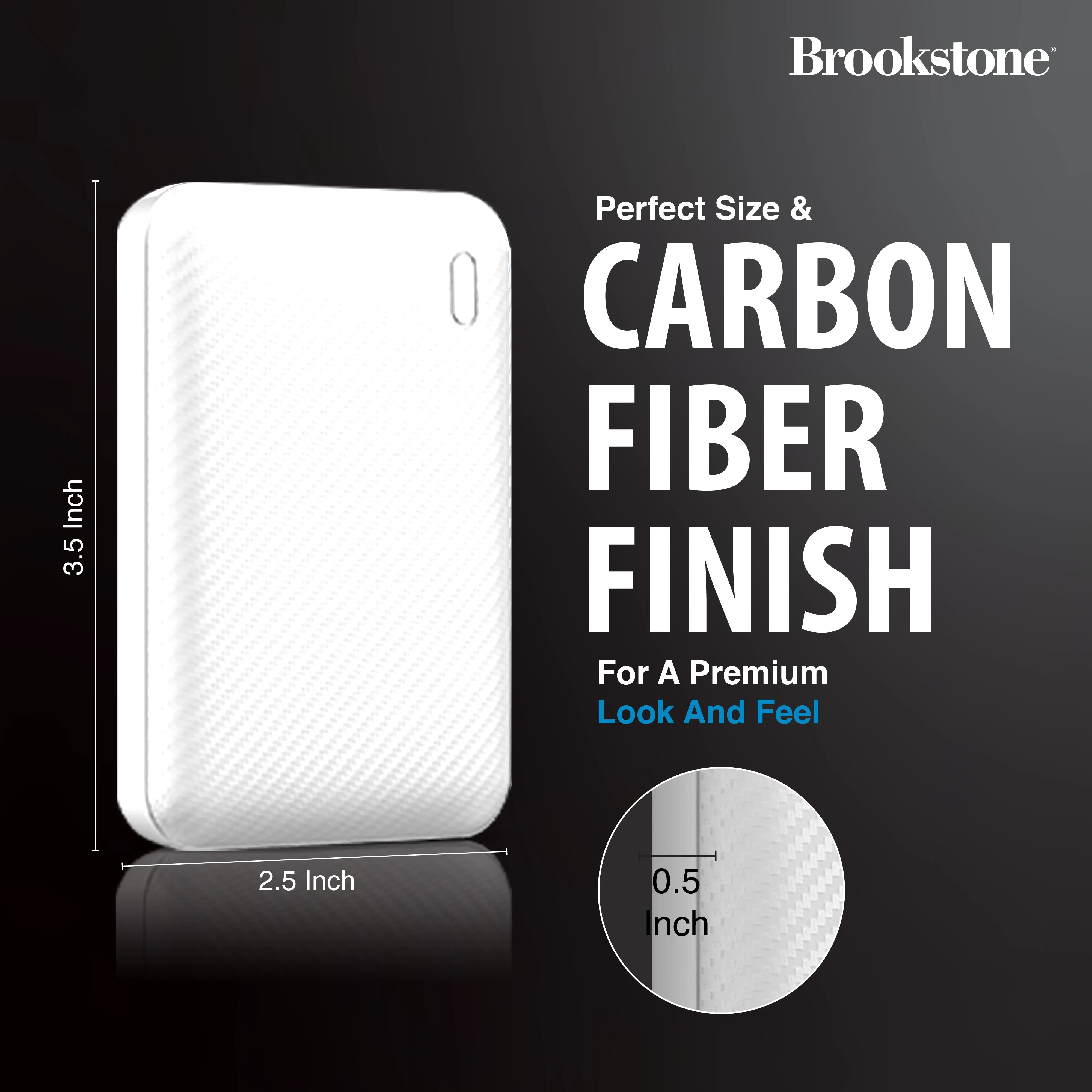 Brookstone Carbon Fiber 5000mah Power Bank