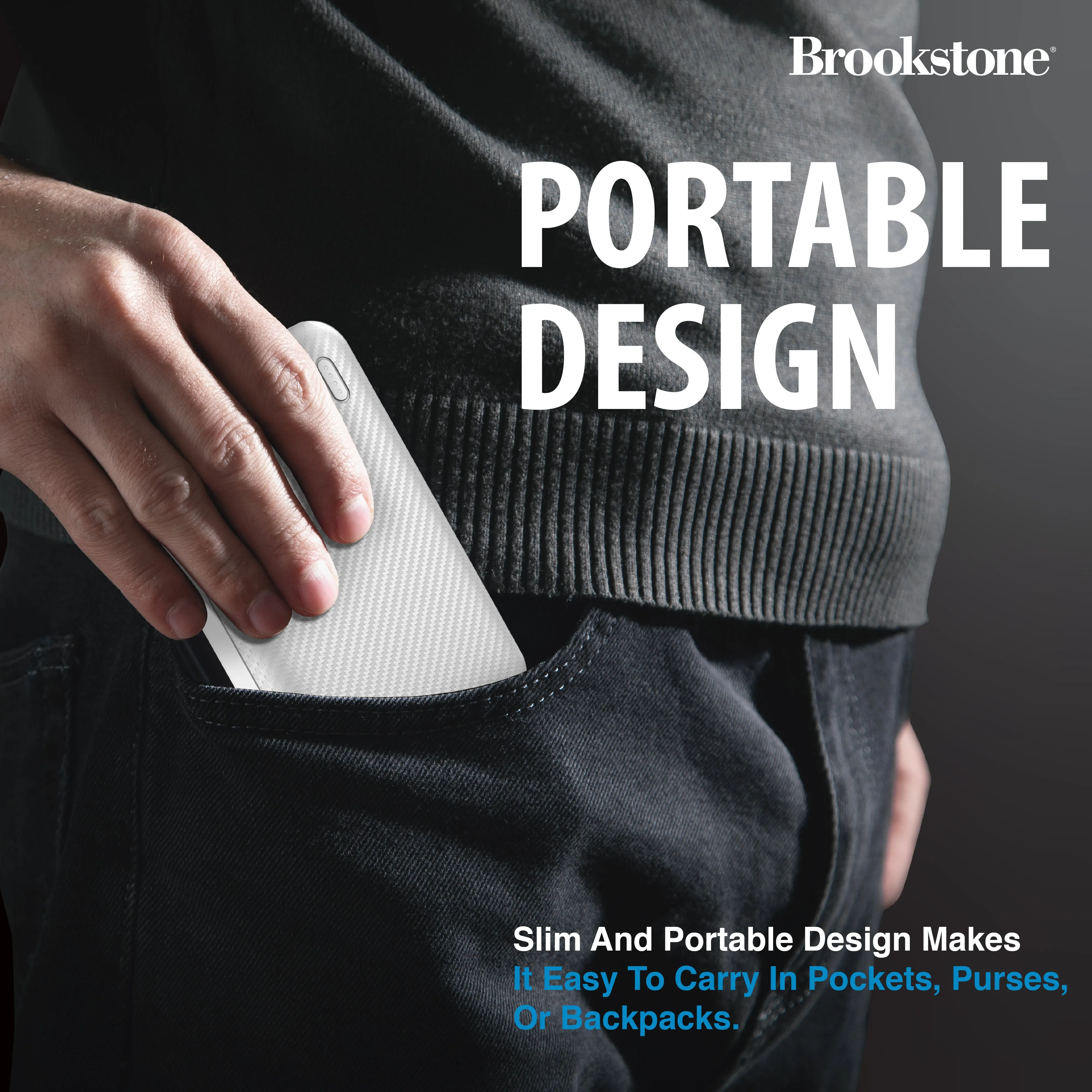 Brookstone Carbon Fiber 5000mah Power Bank