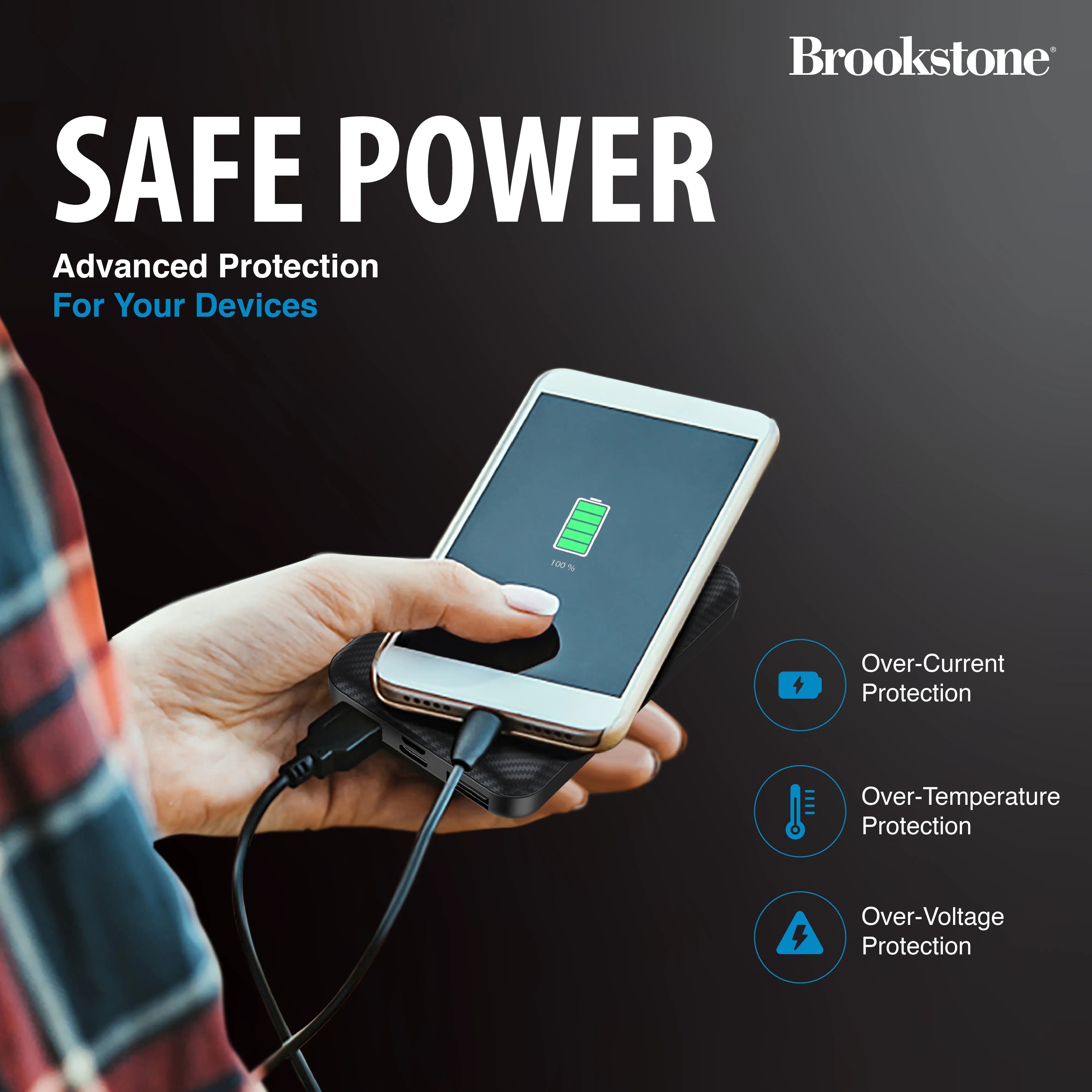 Brookstone Carbon Fiber 5000mah Power Bank