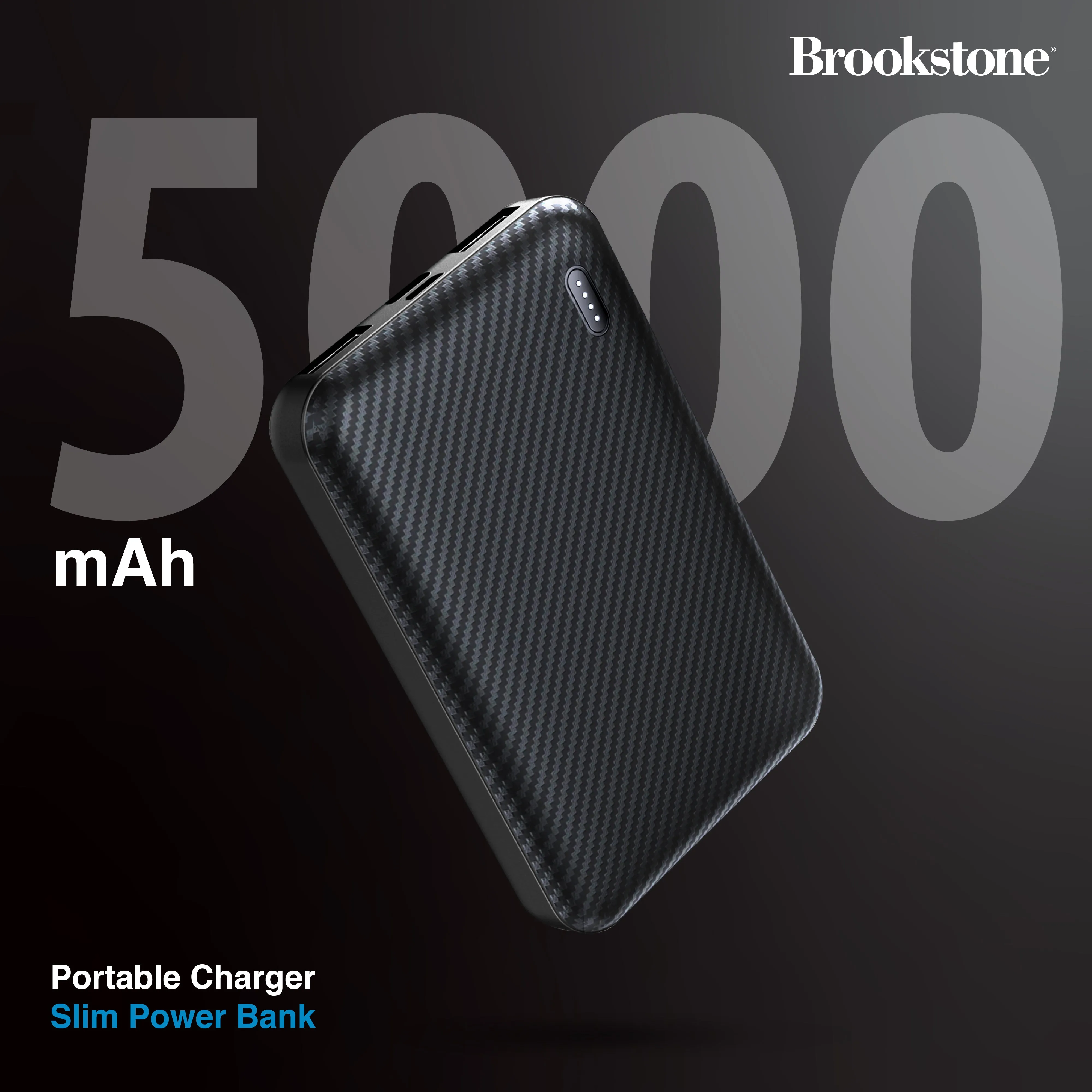 Brookstone Carbon Fiber 5000mah Power Bank