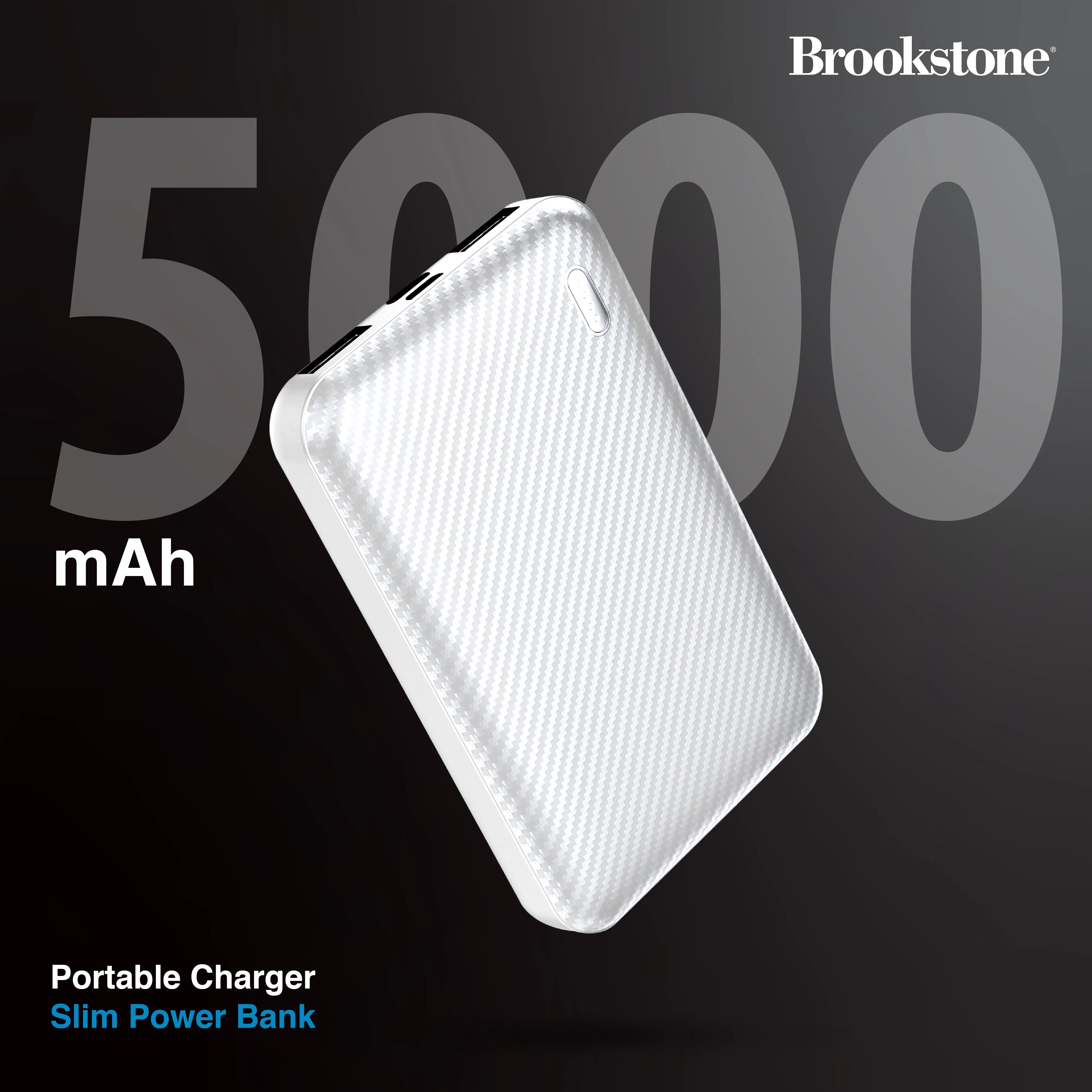 Brookstone Carbon Fiber 5000mah Power Bank