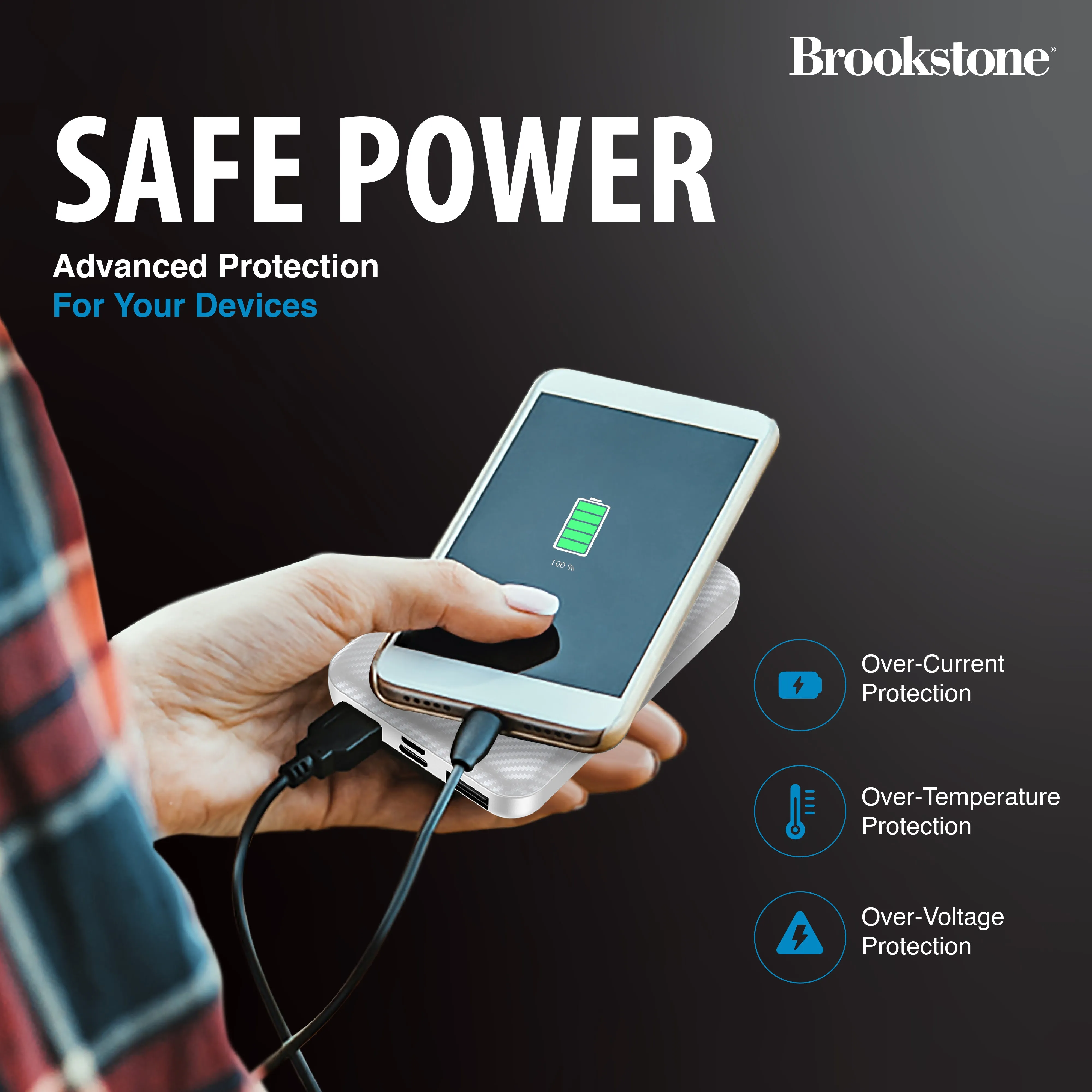 Brookstone Carbon Fiber 5000mah Power Bank