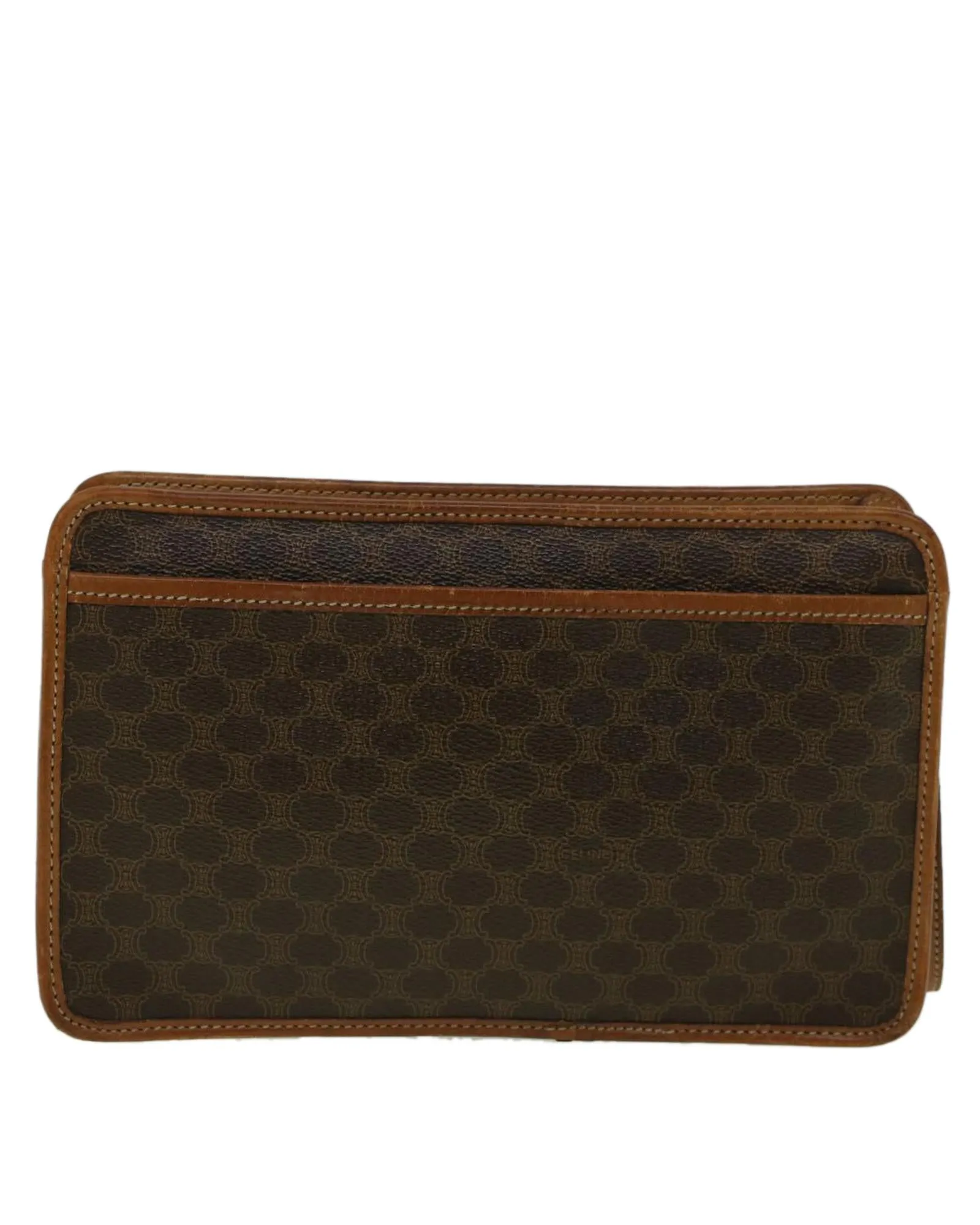 Brown Macadam Canvas Clutch Bag - Celine