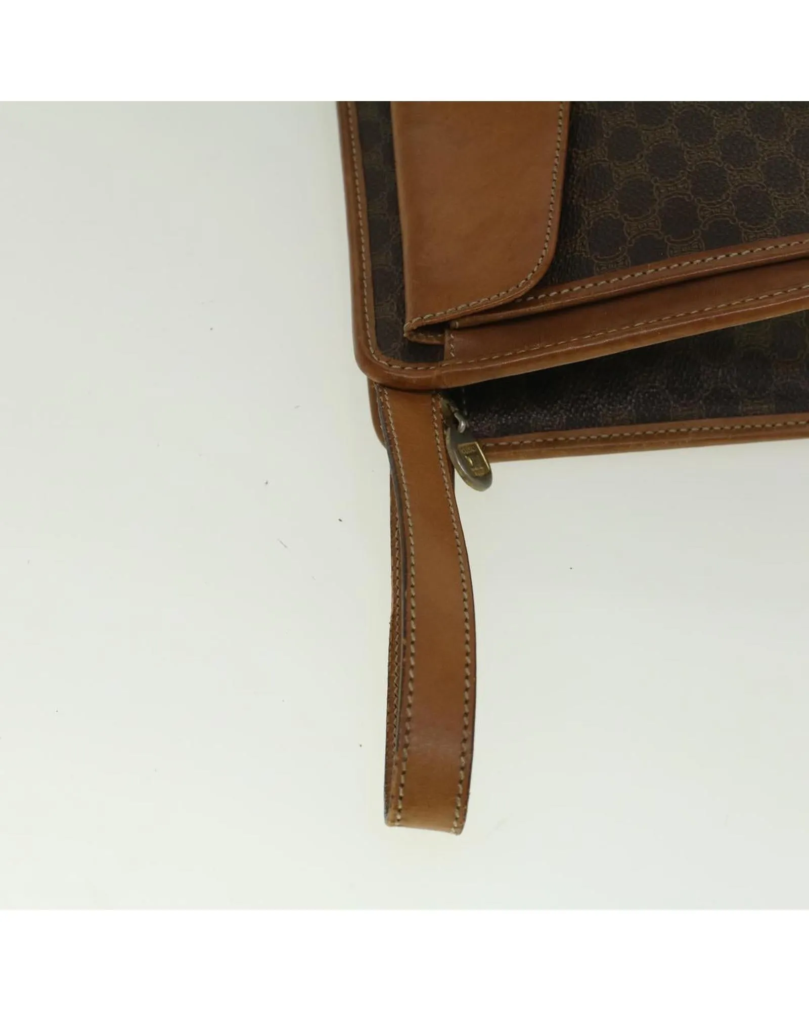 Brown Macadam Canvas Clutch Bag - Celine