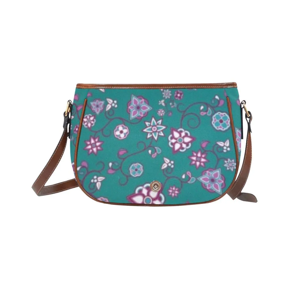 Burgundy Bloom Saddle Bag/Small