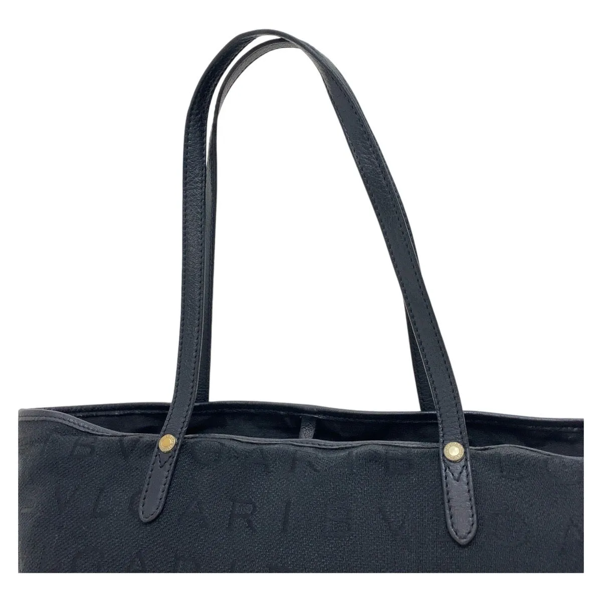 Bvlgari Canvas/Leather Logo Mania Tote Bag