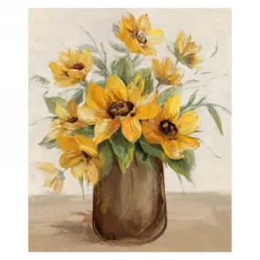 Canvas Art: Vase with Yellow Flowers