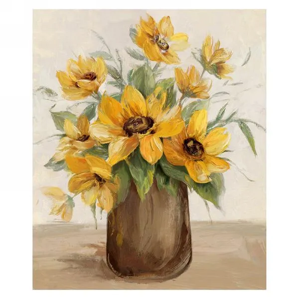 Canvas Art: Vase with Yellow Flowers