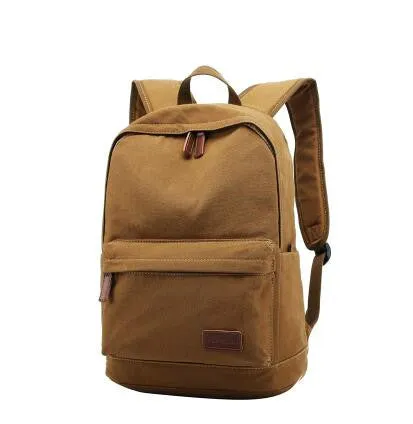 Canvas Backpack Laptop Bag Notebook School Bag for 13.3" 14.1 Laptop