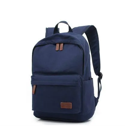 Canvas Backpack Laptop Bag Notebook School Bag for 13.3" 14.1 Laptop