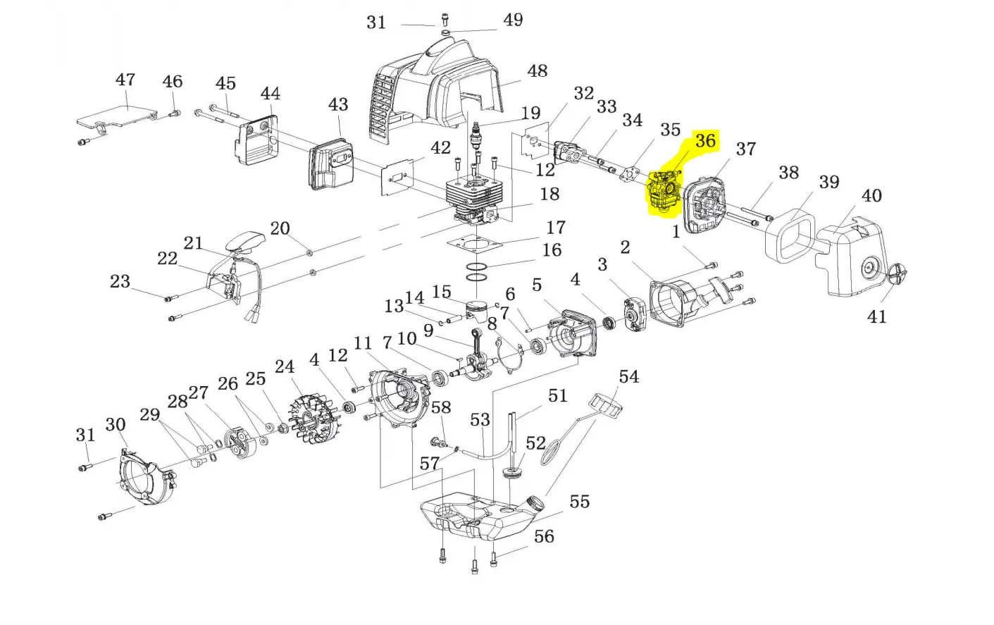 Carburetor for TPS25 Backpack Sprayer (1E34F-2E.1A )