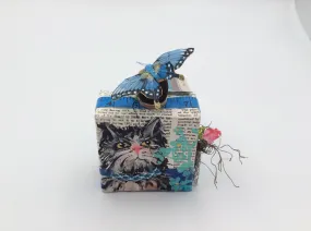 Cat Collage with Butterfly & Flowers