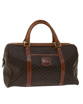 CELINE Boston Bag Brown Leather Monogram Vintage