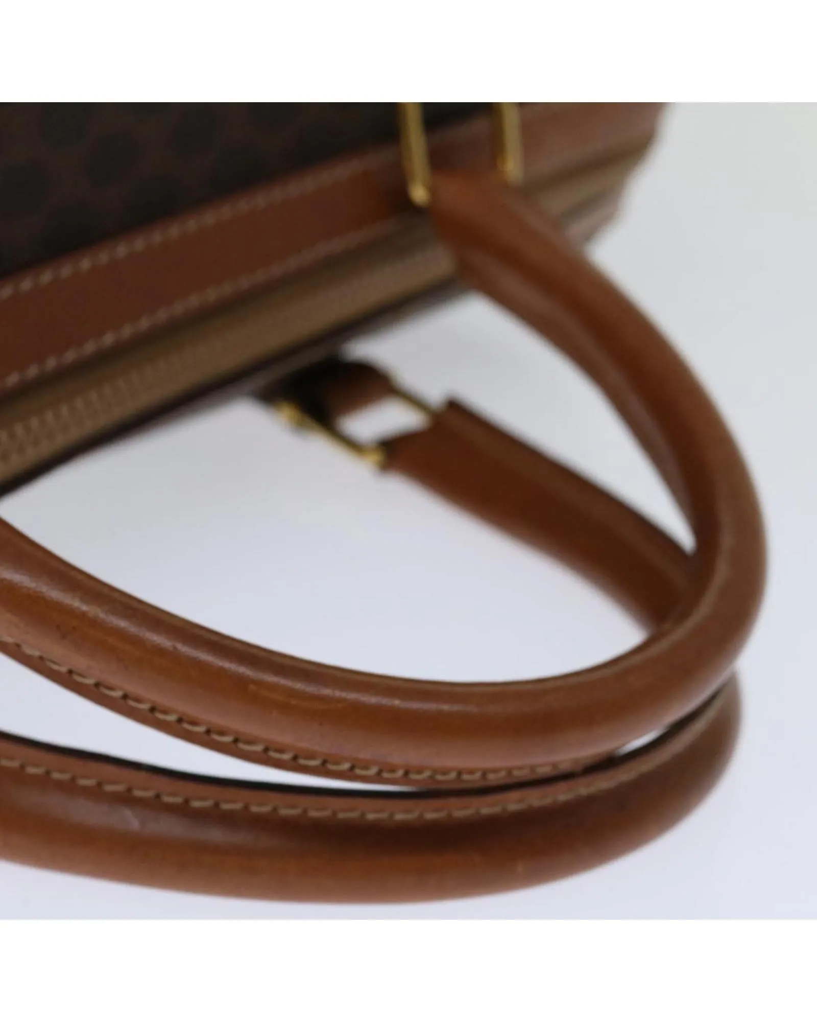 CELINE Boston Bag Brown Leather Monogram Vintage