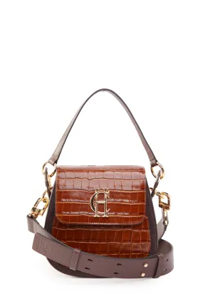 Chelsea Saddle Bag (Tan Croc)