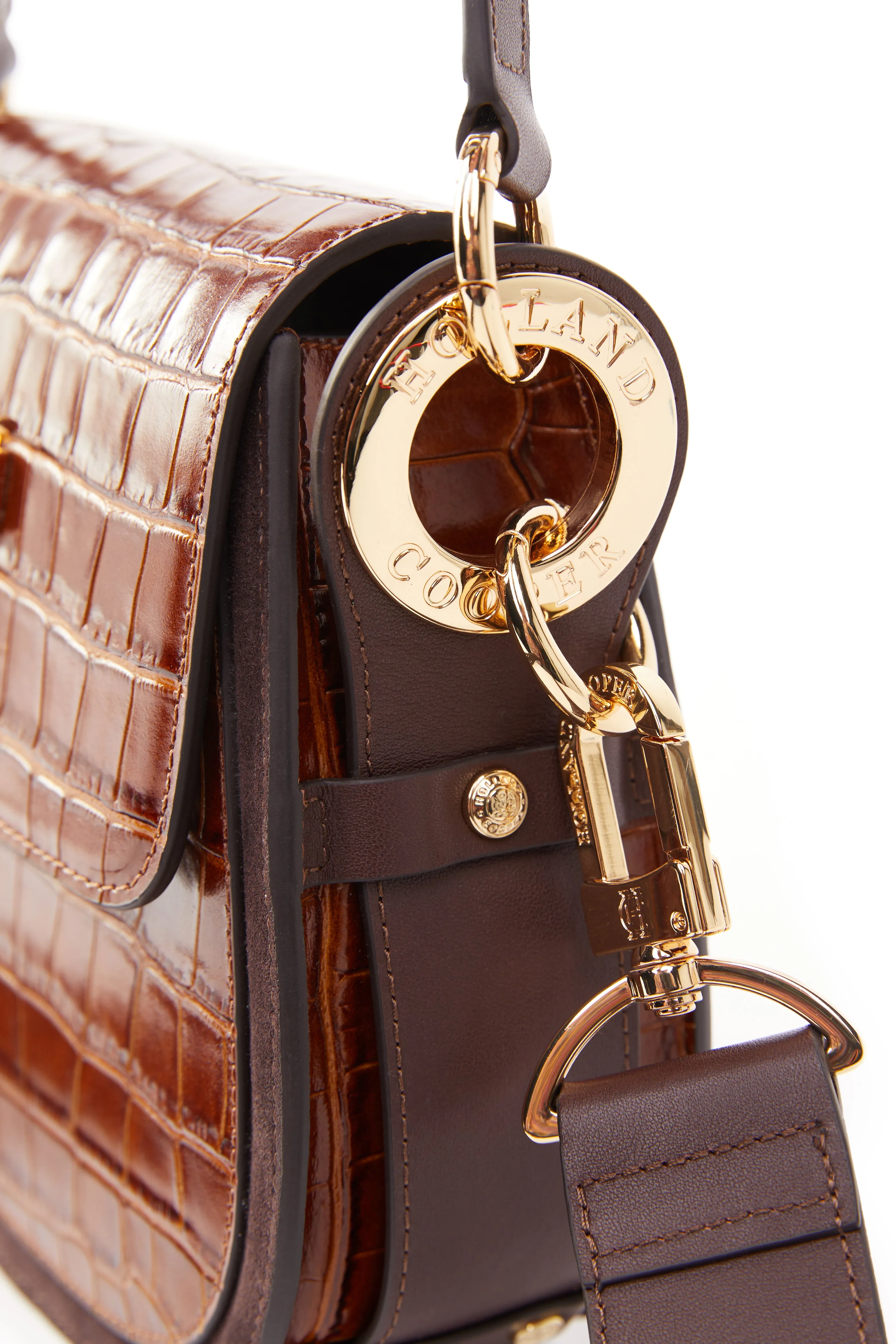 Chelsea Saddle Bag (Tan Croc)