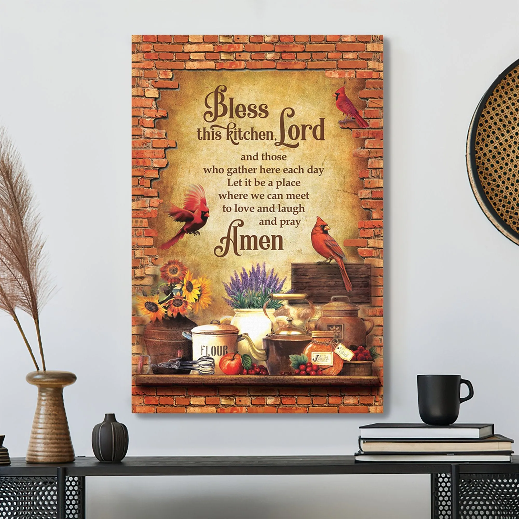 Christian Canvas Art - Bless This Kitchen - Unique Christian Canvas - Scripture Canvas - Ciaocustom