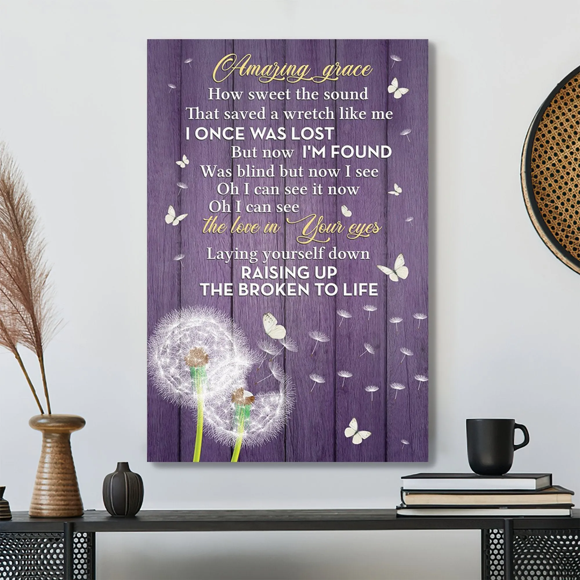 Christian Canvas Art - Dandelion And Butterfly - Unique Christian Canvas - Scripture Canvas - Ciaocustom