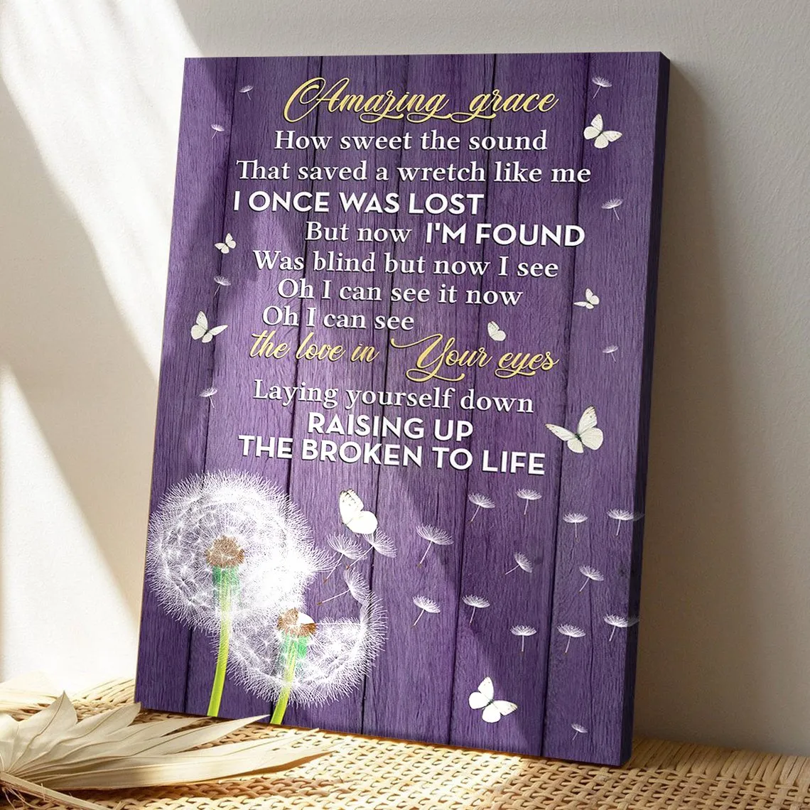 Christian Canvas Art - Dandelion And Butterfly - Unique Christian Canvas - Scripture Canvas - Ciaocustom