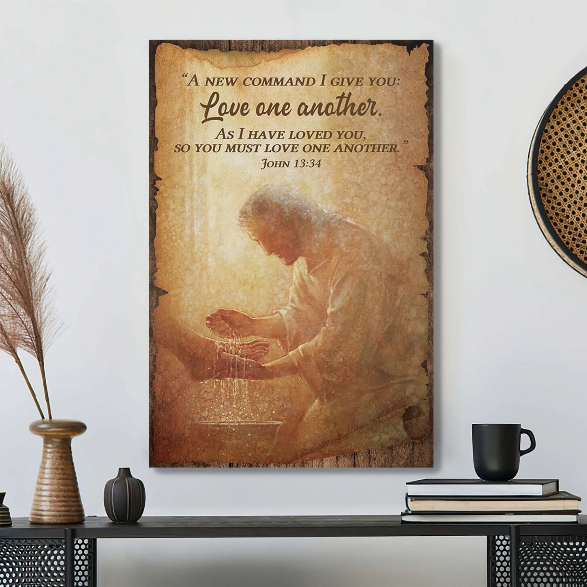 Christian Canvas Art - New Command From God - Unique Christian Canvas - Scripture Canvas - Ciaocustom