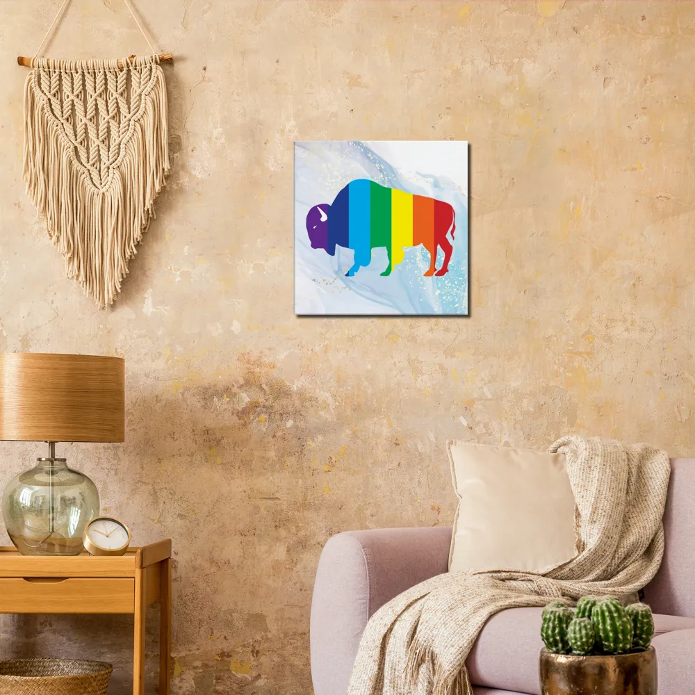 Classic Rainbow Buffalo Canvas - BLUE